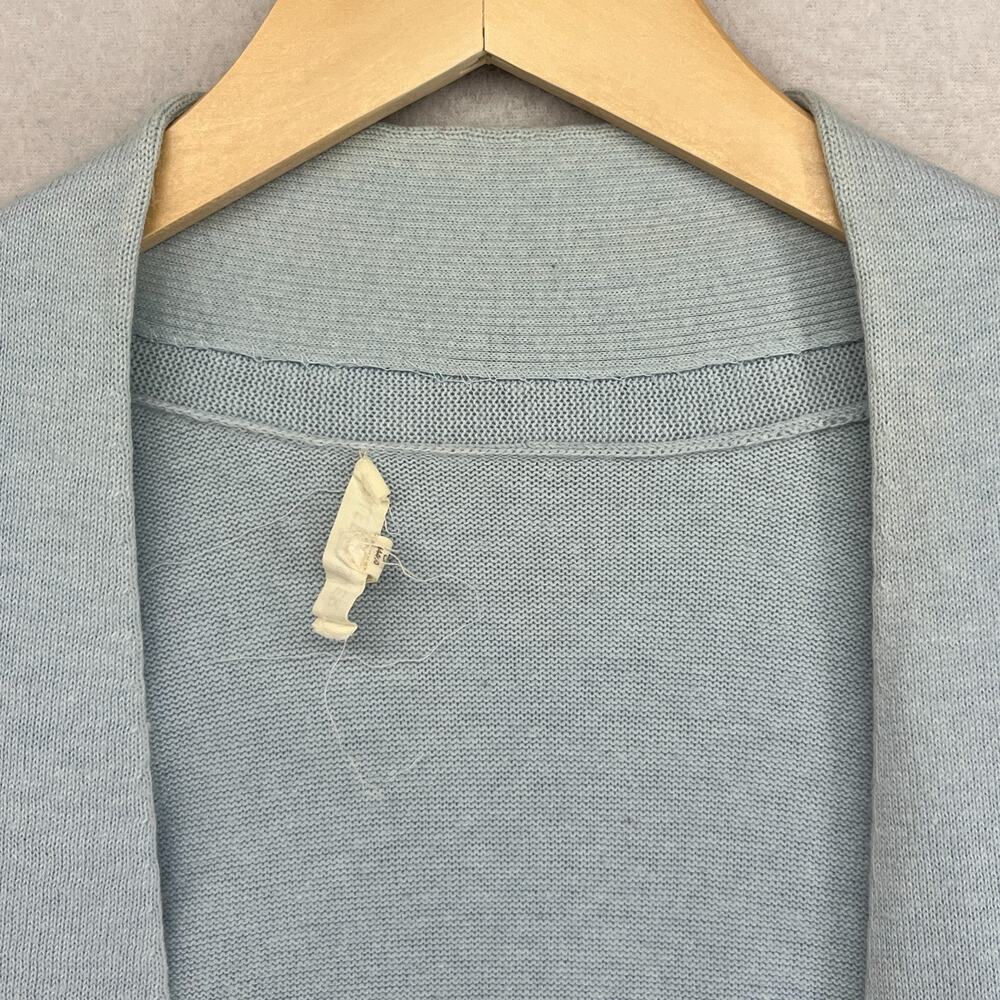 EILEEN FISHER Cardigan XL Cotton Cashmere Open Front Sweater Pockets Light Blue - Picture 4 of 13